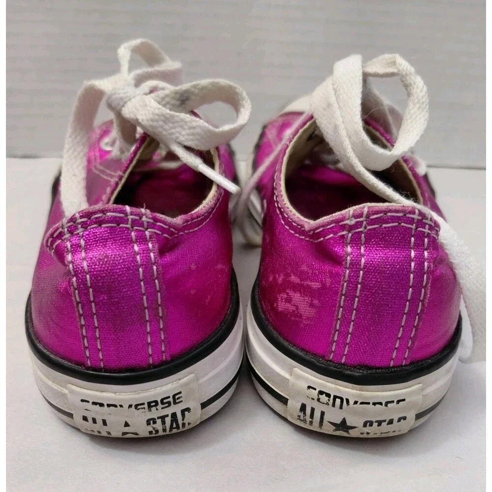 Converse All Star Youth 2 Low Top Pink Metallic Shimmer Sneakers